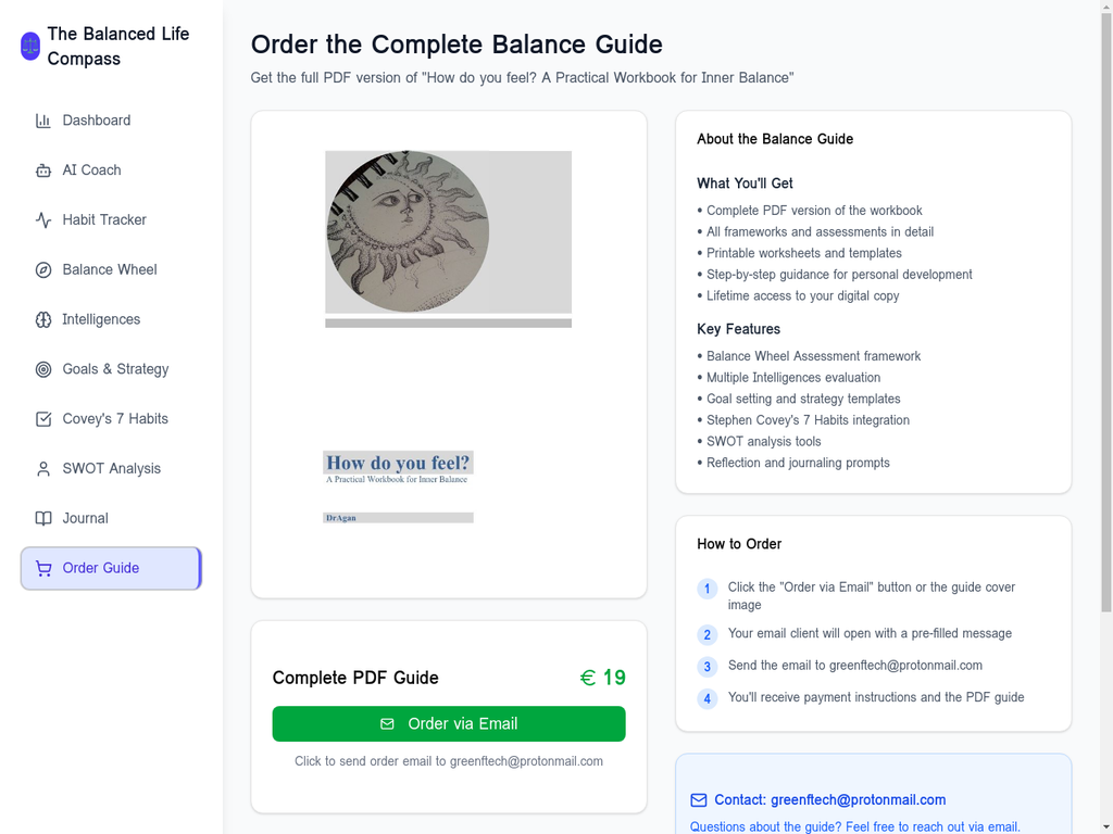 Order Complete Balance Guide - Get the comprehensive PDF workbook with all frameworks, assessments, and guided exercises for €19